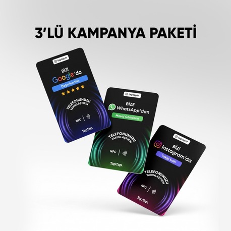 3'Lü NFC Kartvizit - Avantajlı Paket (Cüzdan Boy)