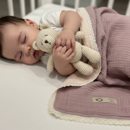 Müslin 6 Katlı Bebek Battaniyesi Renkli