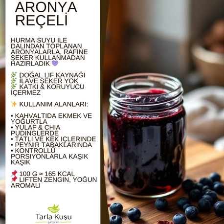 Aronya Reçeli Hurma Özlü (şeker ilavesiz) (Chia Tohumlu)