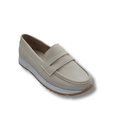 Kadın Rahat Comfort Taban Hafif Düz Topuklu Bağcıksız Loafer Babet Ayakkabı tarzklkrembabet1