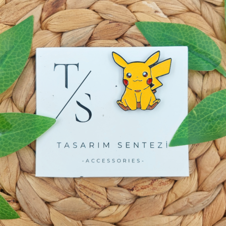Rozet Metal Broş Yaka Çanta Kıyafet Şapka Takı Aksesuar Pikachu Pokemon Pika Çizgi Film