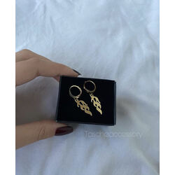 Gold renk alev küpe