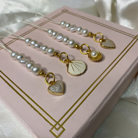4 Adet incili charm