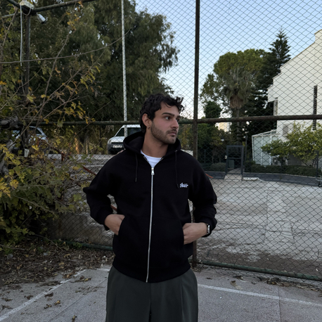 Stwd Nakış Logo Full Zip Hoodie /Siyah