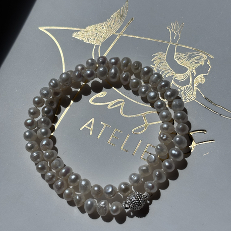 Hand-Knotted Pearl Necklace