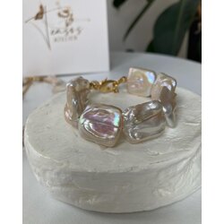Rectangle Keshi Pearl Bracelet