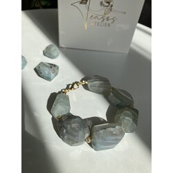 Unique Huge Aqua-Agate Bracelet
