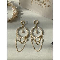 Circular Chandelier Pearl Earrings