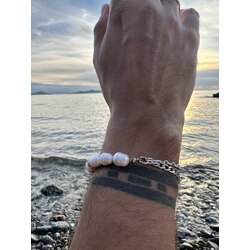 For Men | Stainless Steel Pearl Bracelet