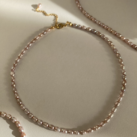 Cotton Candy Purple Pearl Necklace