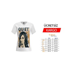 Quiet Baskılı Bayan Tişört