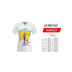 Barbie Baskılı Bayan Tişört
