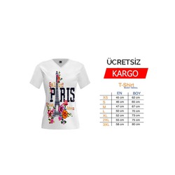 Paris Baskılı Bayan Tişört