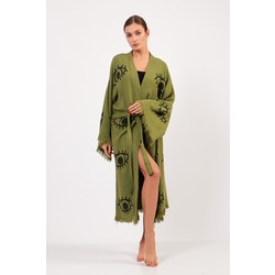 Eye Yeşil Pamuklu Müslin Kimono