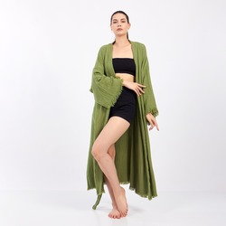 Classic Pamuklu Müslin Kimono Yeşil
