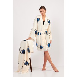 Blue Eye Pamuklu Müslin Kimono + Peştemal