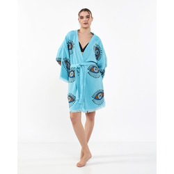 Orange Eye Baby Blue Tall Kimono