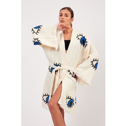 Blue Eye Pamuklu Müslin Kimono