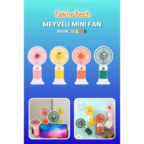Meyveli Mini Fan (şarjlı)