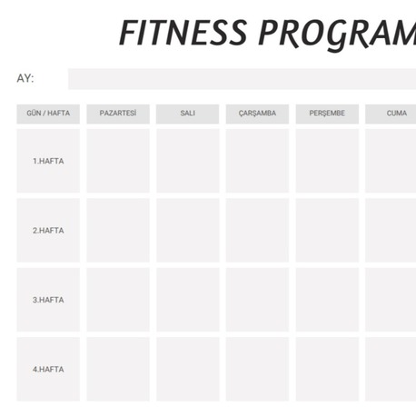 FITNESS SPOR PROGRAMI 4 HAFTA 7 GÜN