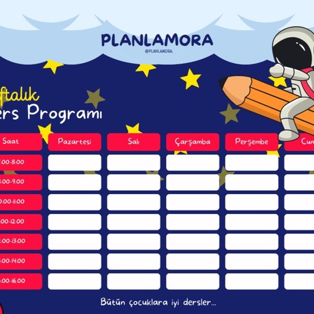 Haftalık ders programı LGS Çalışma Programı 