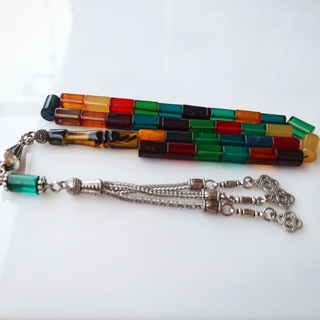  Sıkma Kehribar Tesbih 7x11 mm
