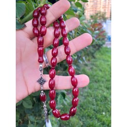 9*13mm osmanlı benzetmesi 925 ayar gümüş püskül sıkma kehribar 