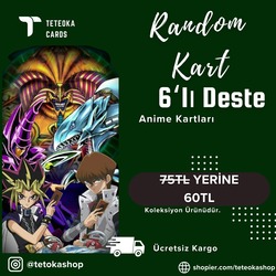 Random Kart 6'lı Deste (Anime Kartları)