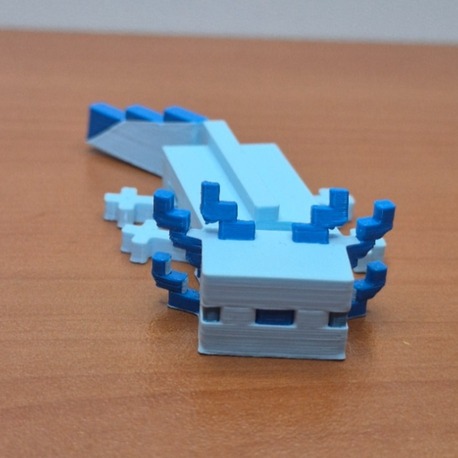 Minecraft Aksolotl 3D Figür Mavi