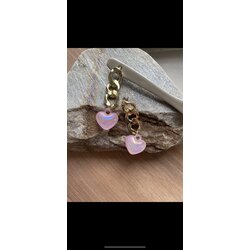 Kalp zincir küpe