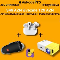 Apple AirPods Pro + JBL Charge 3 + Mini Projektör + Azərbaycanlı qardaşlarımız üçün xüsusi kampaniya