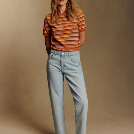 Sezane Le Mum Jeans - Buz Mavisi