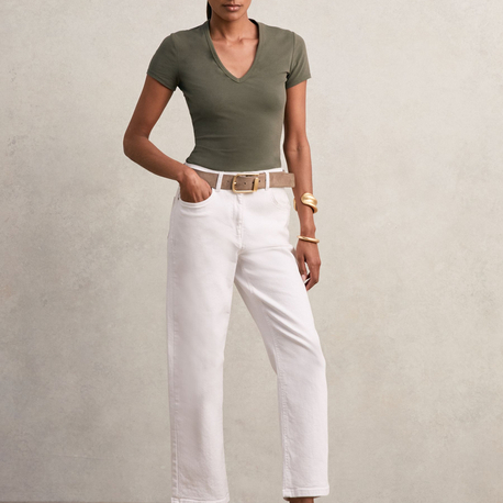 Reiss Leia V Yaka T-Shirt - Haki