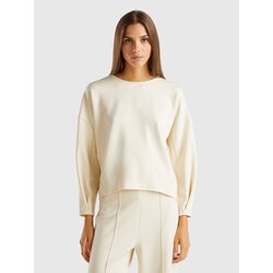 Benetton Modal Karışımlı Sweatshirt - Krem