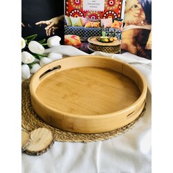 Yuvarlak Bambu Tepsi