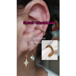 altın kaplama earcuff kıkırdak küpe deliksiz 