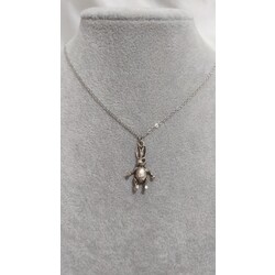 rodyum kaplama tavşan kolye bunny kolye