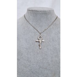 rodyum kaplama ankh kolye 
