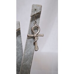 rodyum kaplama ankh küpe 