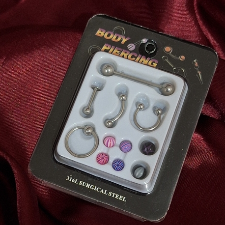 çelik vücut piercing seti 