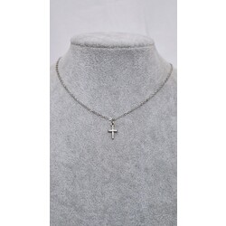 gümüş rodyum kaplama mini haç kolye 