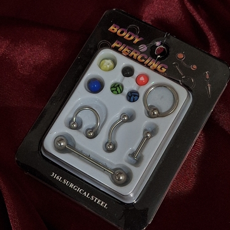 çelik vücut piercing seti