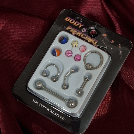 Çelik vücut piercing seti 