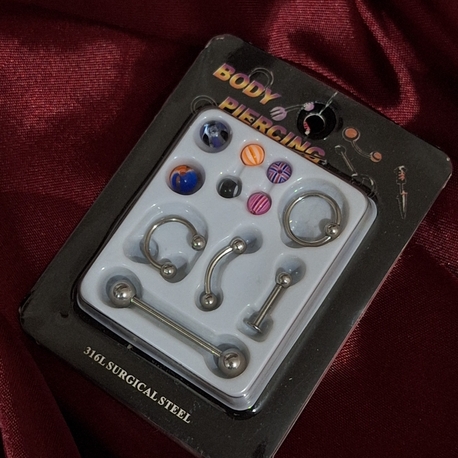 çelik vücut piercing seti 