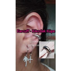 rodyum kaplama earcuff kıkırdak küpe deliksiz