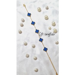 çelik van cleef bileklik mavi çift taraflı