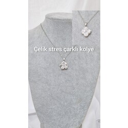 çelik çiçek kolye stres çarkı kolye