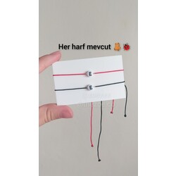 2 adet harf ip bileklik 