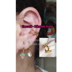 altın kaplama earcuff kıkırdak küpe deliksiz 
