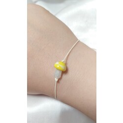 mini sarı mantar murano bileklik 